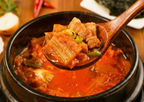 【韓国定食】旨辛キムチチゲ×30時間熟成豚カルビ セット（1〜2人前）